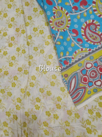 Cotton Kalamkari Saree - Blue