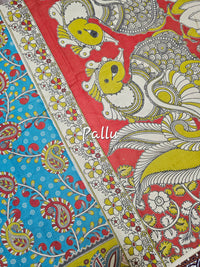 Cotton Kalamkari Saree - Blue