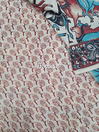 Cotton Kalamkari Saree - Pichwai Multi Shade
