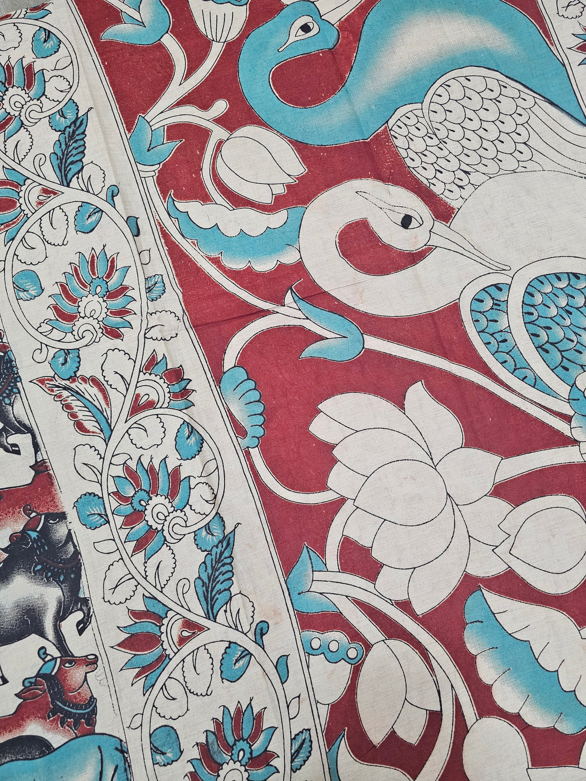 Cotton Kalamkari Saree - Pichwai Multi Shade