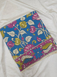 Cotton Kalamkari Saree - Blue