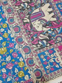 Cotton Kalamkari Saree - Blue
