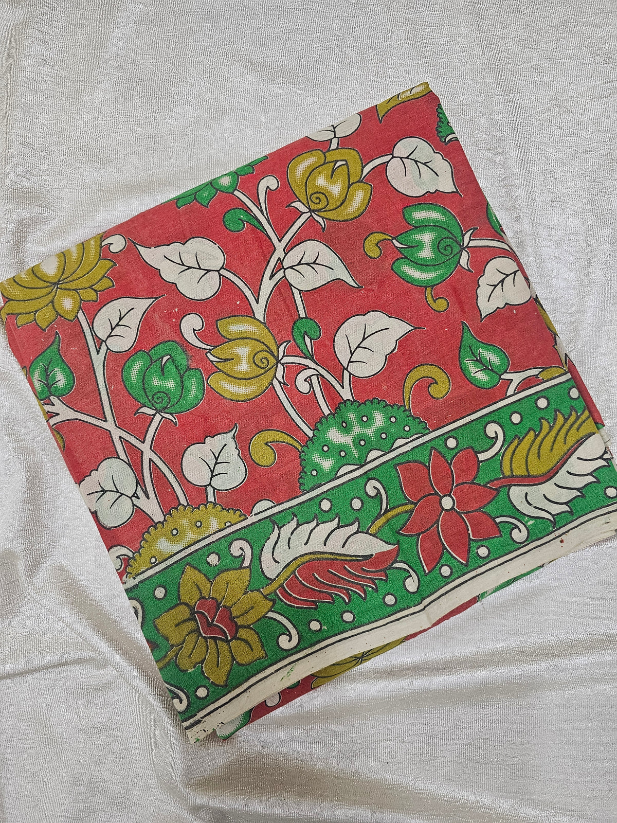 Cotton Kalamkari Saree - Red