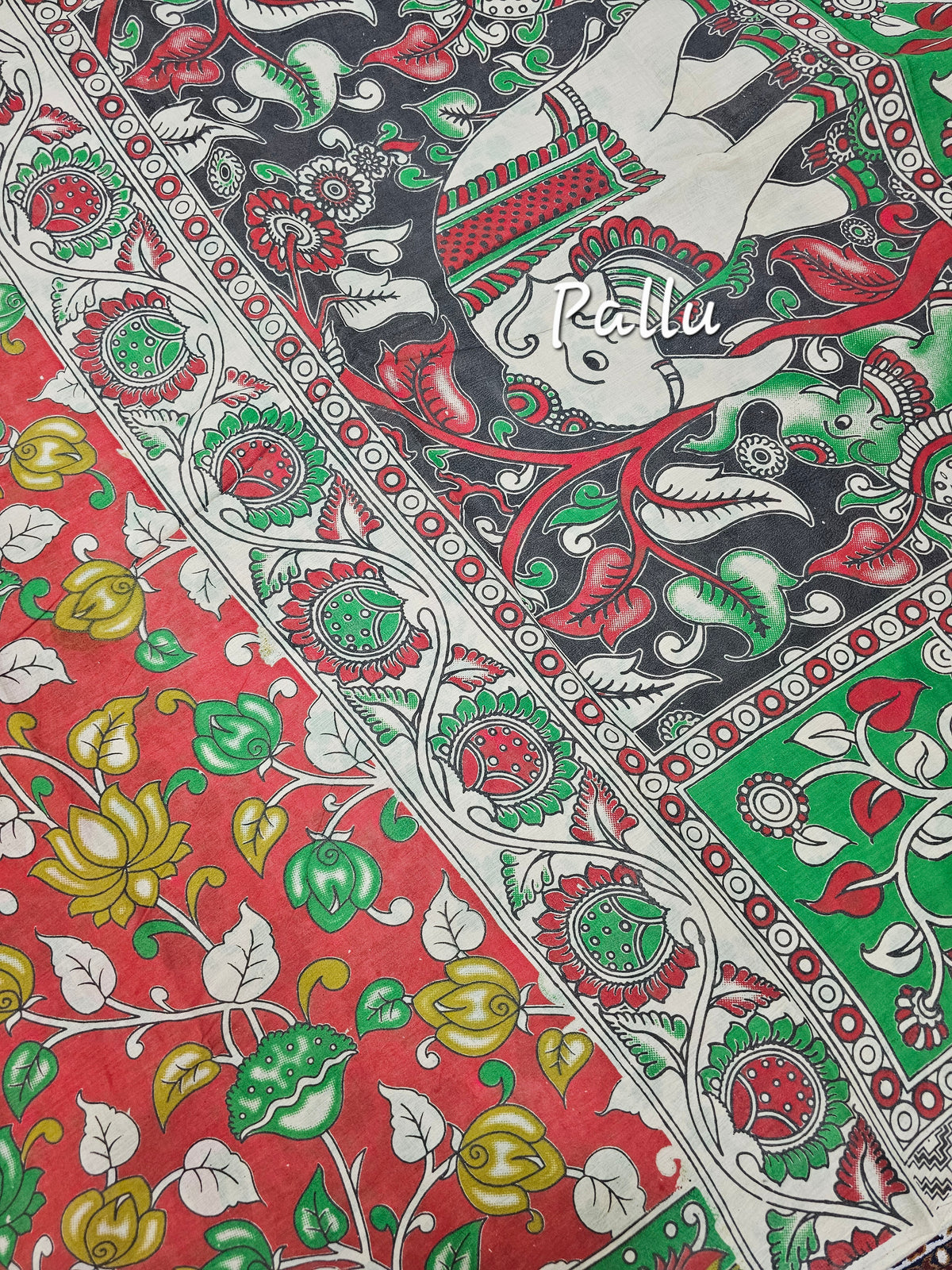 Cotton Kalamkari Saree - Red