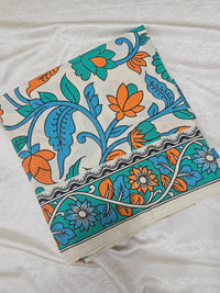 Cotton Kalamkari Saree - Blue