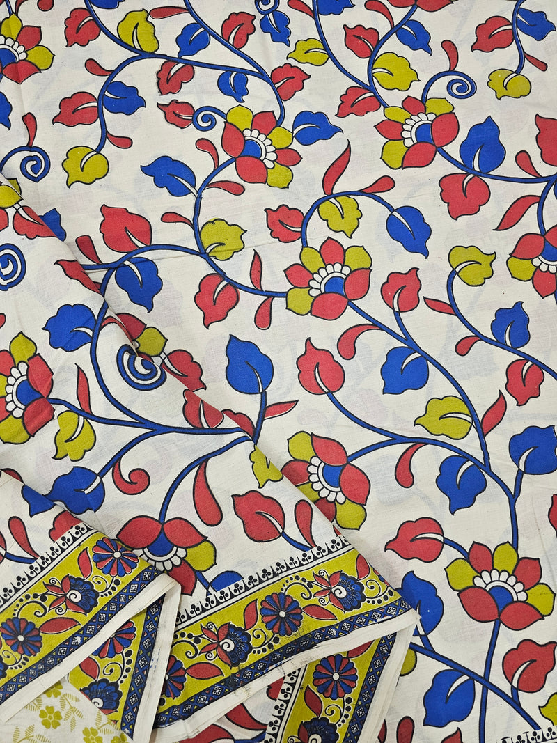 Cotton Kalamkari Saree - Multi Shade Kalamkari