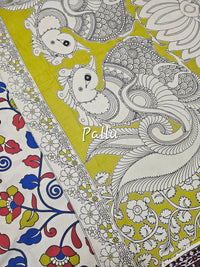 Cotton Kalamkari Saree - Multi Shade Kalamkari