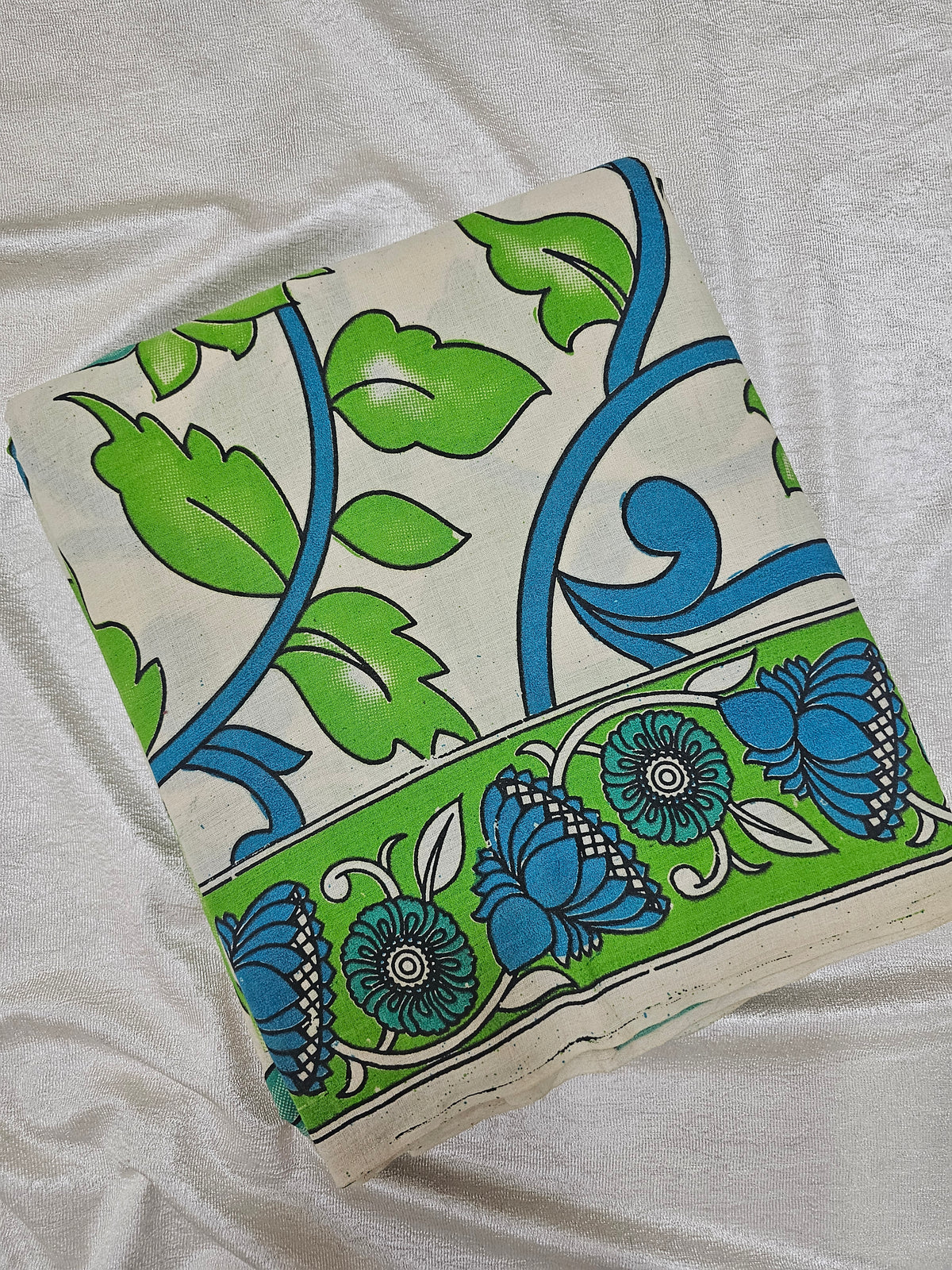 Cotton Kalamkari Saree - Green