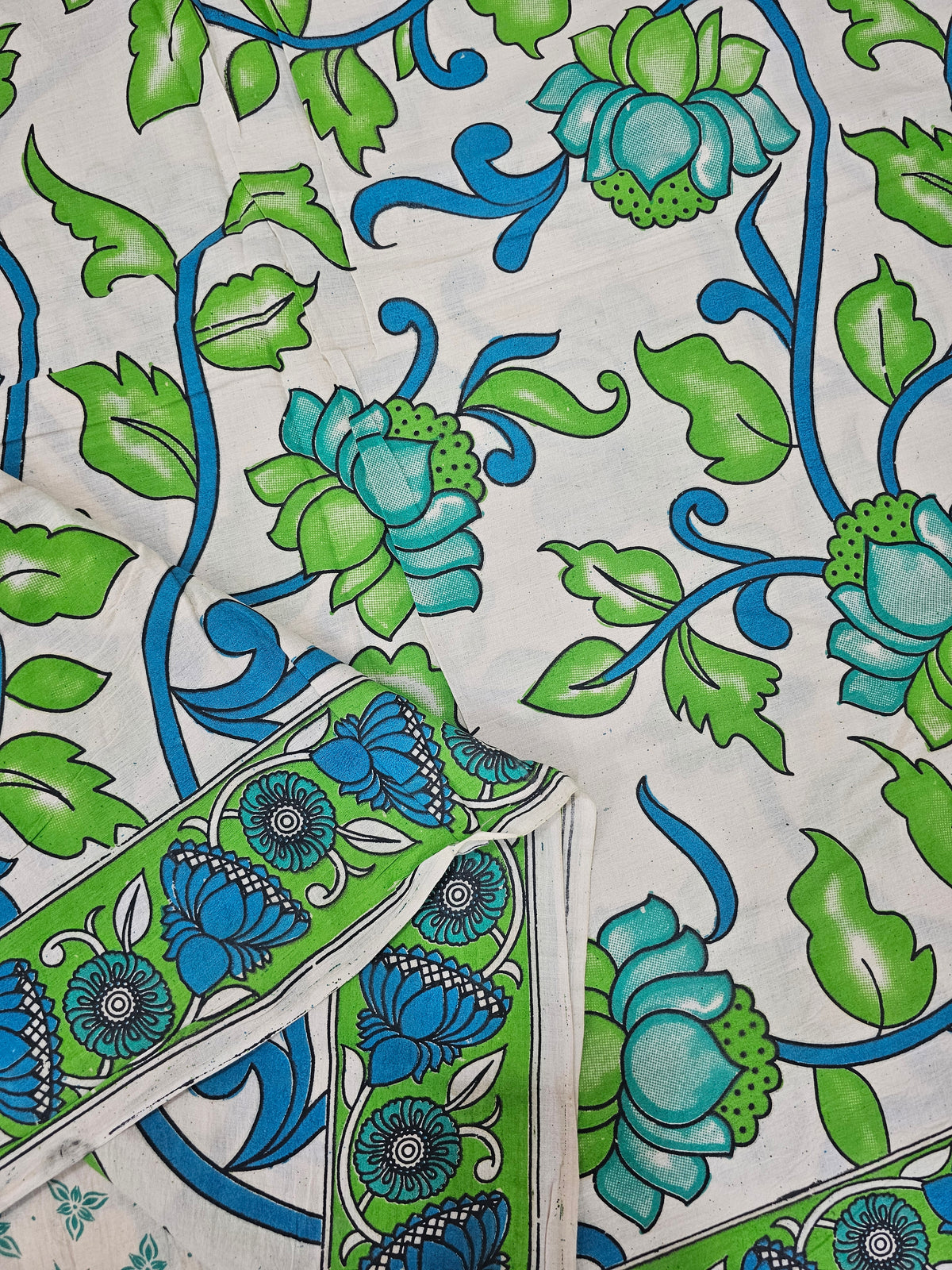 Cotton Kalamkari Saree - Green