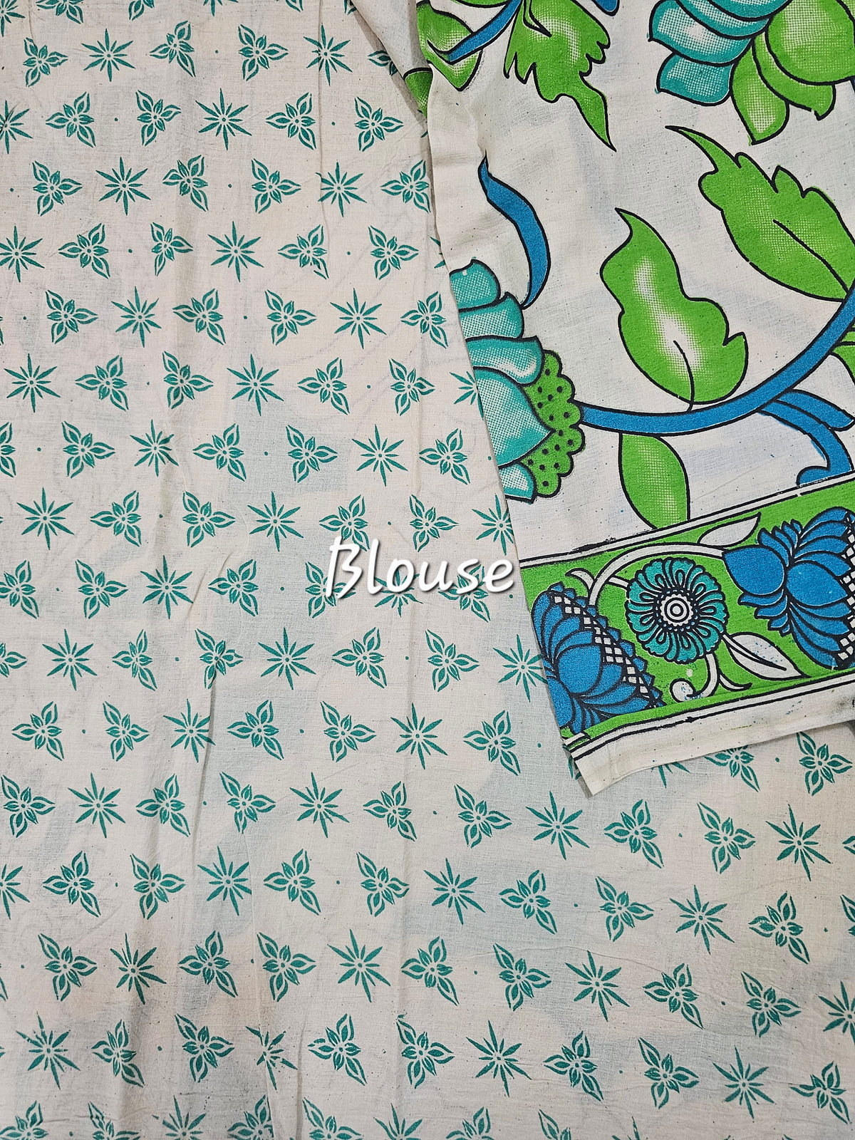 Cotton Kalamkari Saree - Green