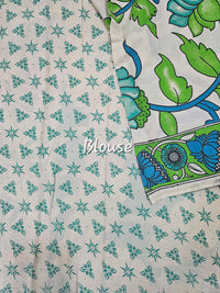 Cotton Kalamkari Saree - Green