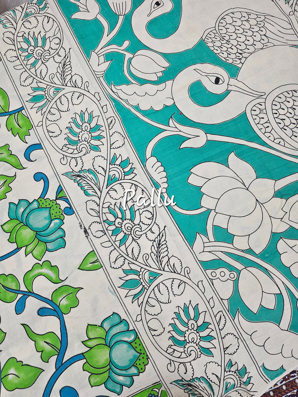 Cotton Kalamkari Saree - Green