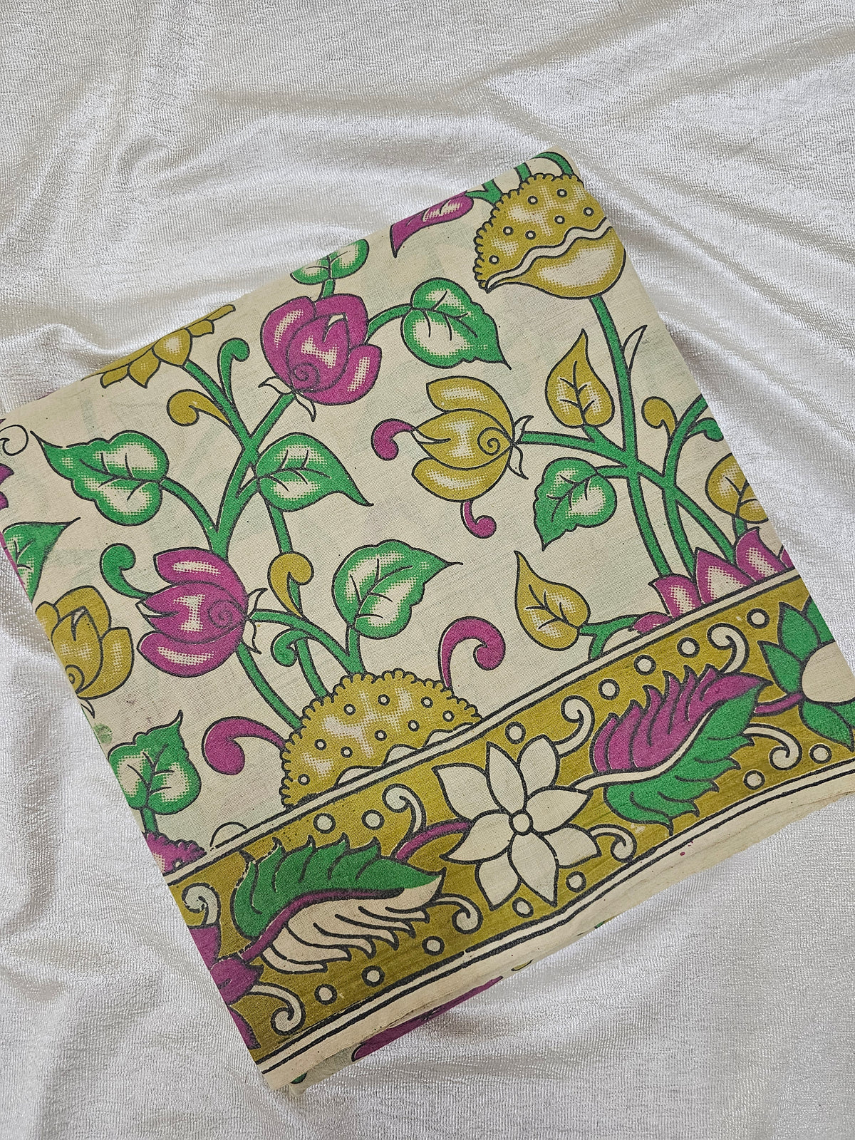 Cotton Kalamkari Saree - Multi Shade Kalamkari