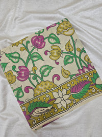 Cotton Kalamkari Saree - Multi Shade Kalamkari