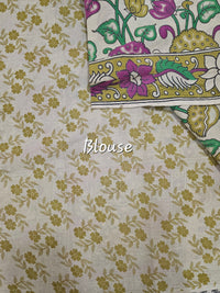 Cotton Kalamkari Saree - Multi Shade Kalamkari