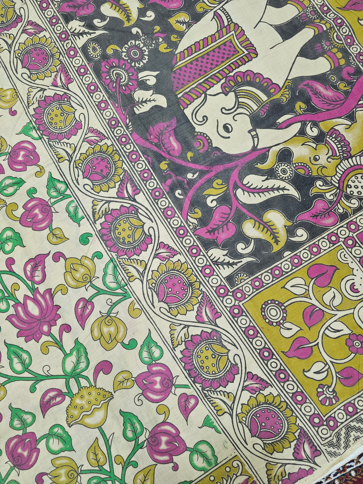 Cotton Kalamkari Saree - Multi Shade Kalamkari