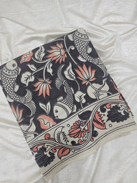 Cotton Kalamkari Saree - Black