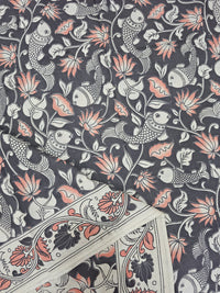 Cotton Kalamkari Saree - Black