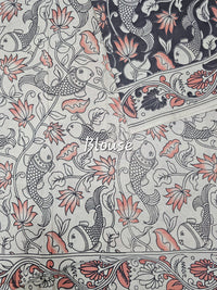 Cotton Kalamkari Saree - Black
