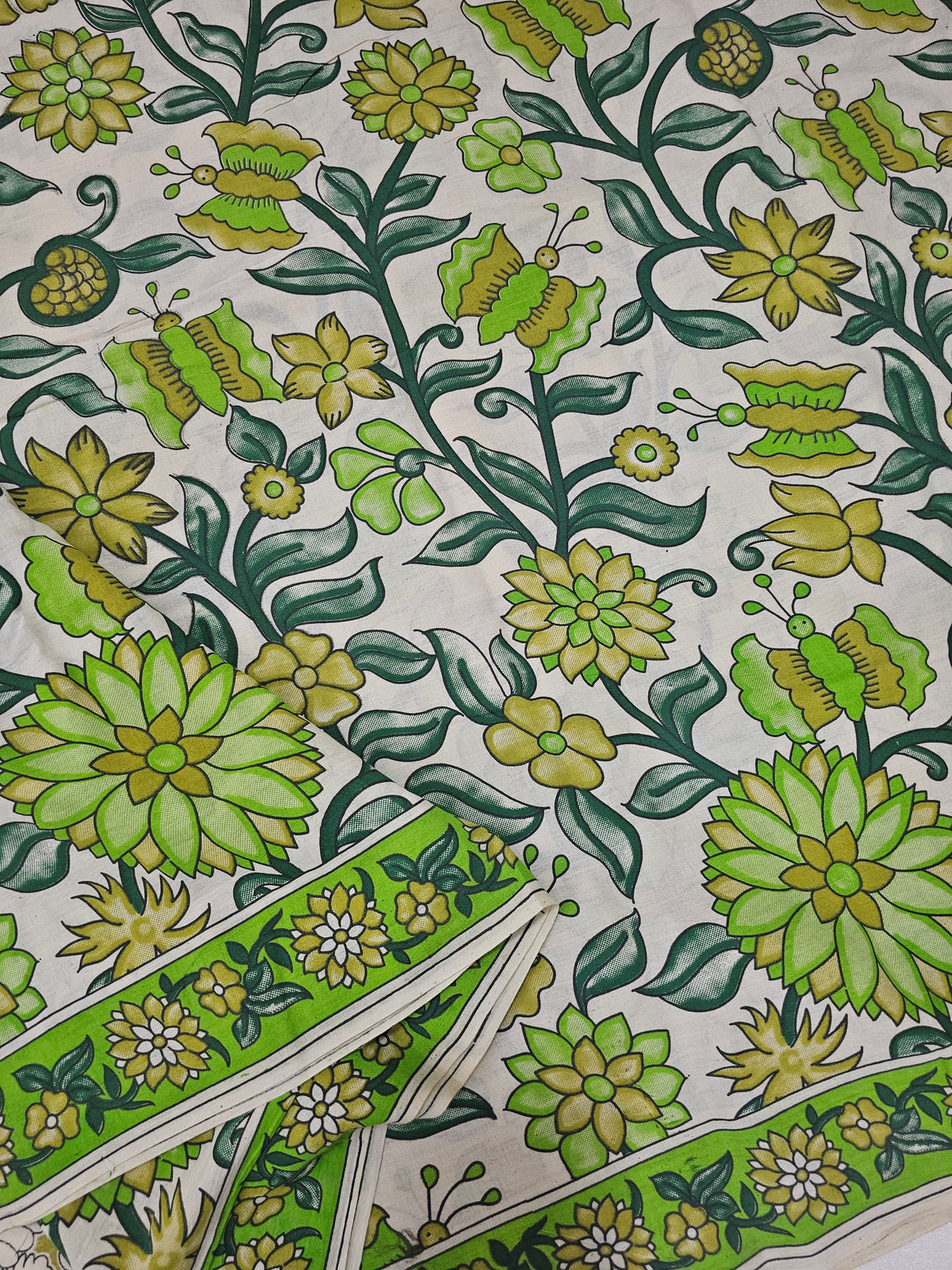 Cotton Kalamkari Saree - Green