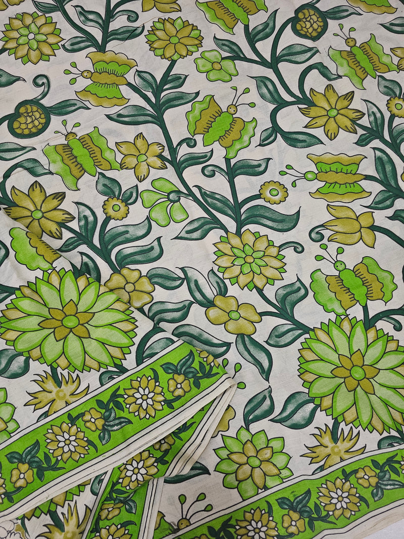 Cotton Kalamkari Saree - Green