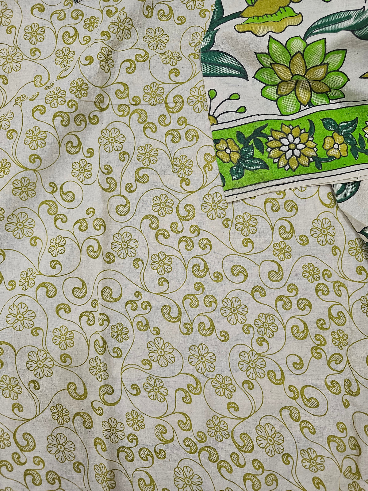 Cotton Kalamkari Saree - Green