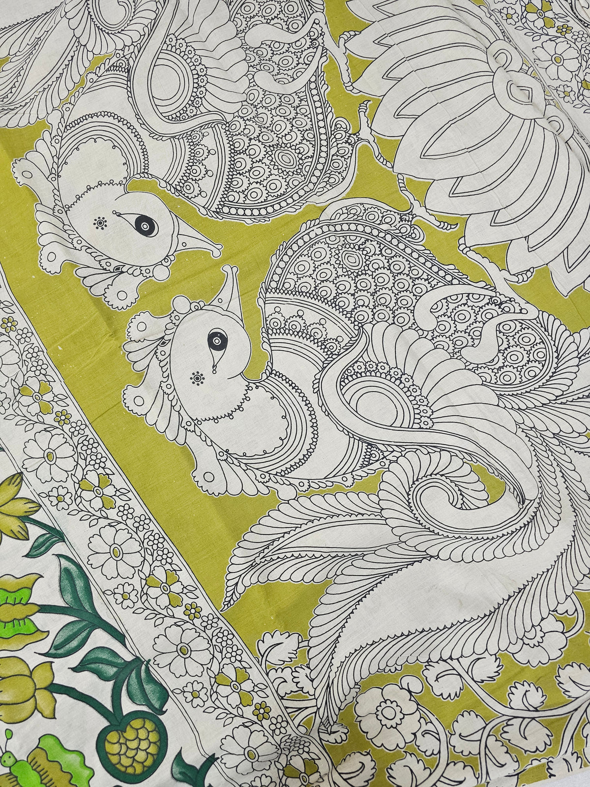 Cotton Kalamkari Saree - Green