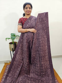Bhagalpuri with Batik Print - Brown with Honey Brown