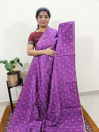 Semi Matka Tussar with Kalamkari - Purple