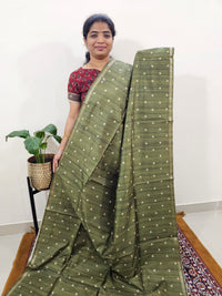 Semi Matka Tussar with Kalamkari - Green