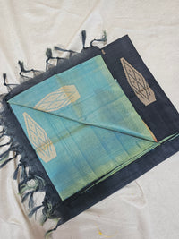 Chinnalampattu Saree- Dual Shade Green with Black