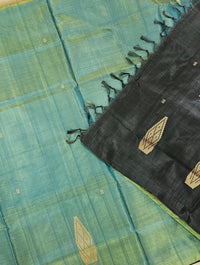 Chinnalampattu Saree- Dual Shade Green with Black