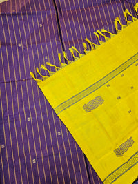 Chinnalampattu Saree- Purple with Yellow