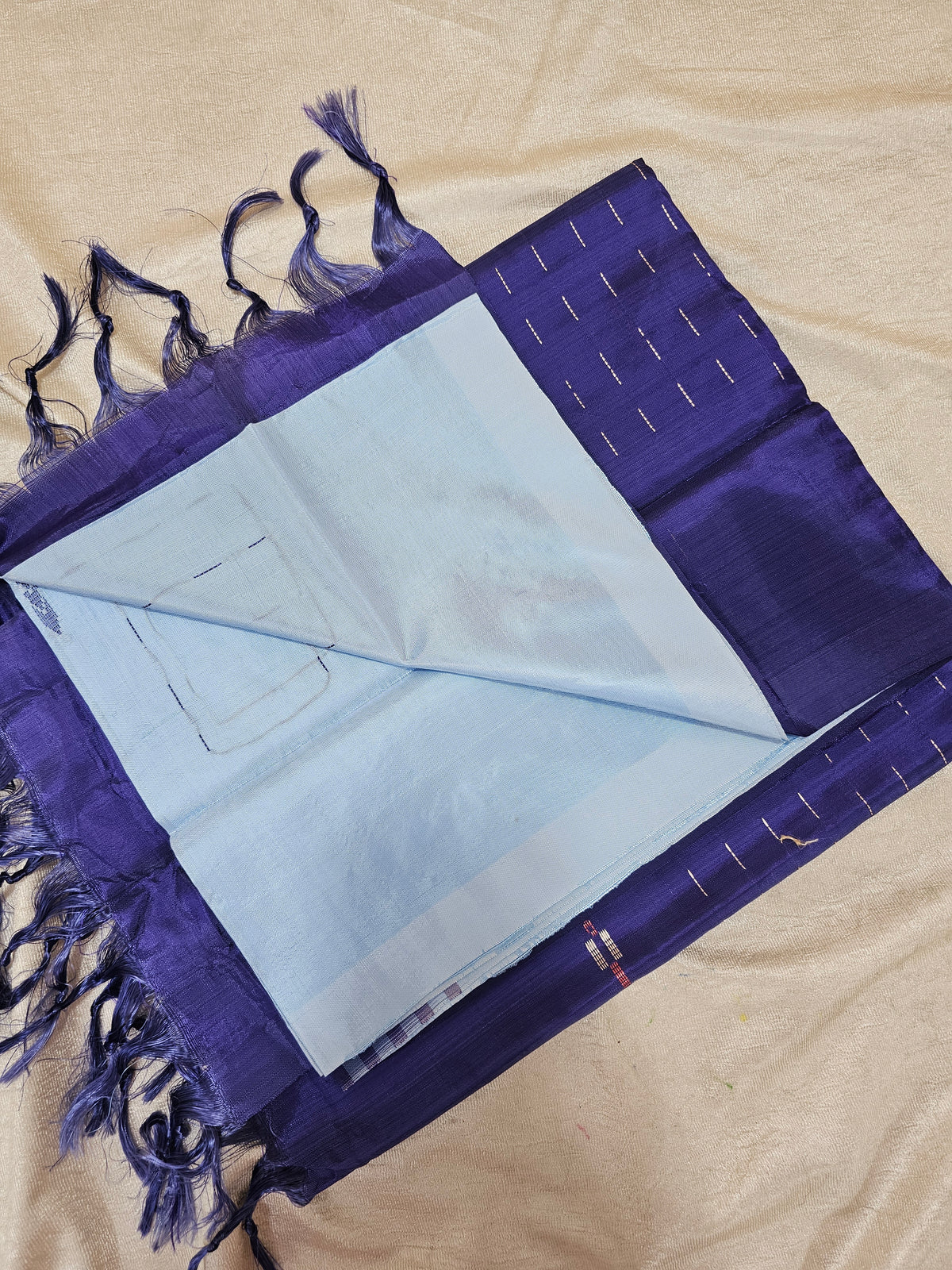 Chinnalampattu Saree - Blue with Dark Blue