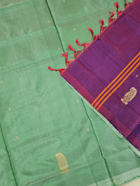 Chinnalampattu Saree - Sea Green with Purple