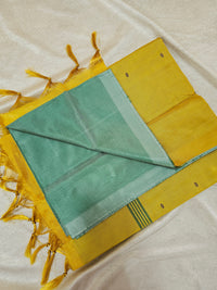 Chinnalampattu Saree - Sea Green with Yellow