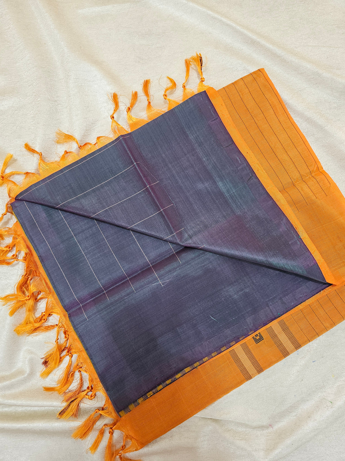Chinnalampattu Saree - Dual Shade Purple with Orange