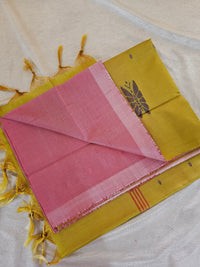 Chinnalampattu Saree - Pink with Yellow