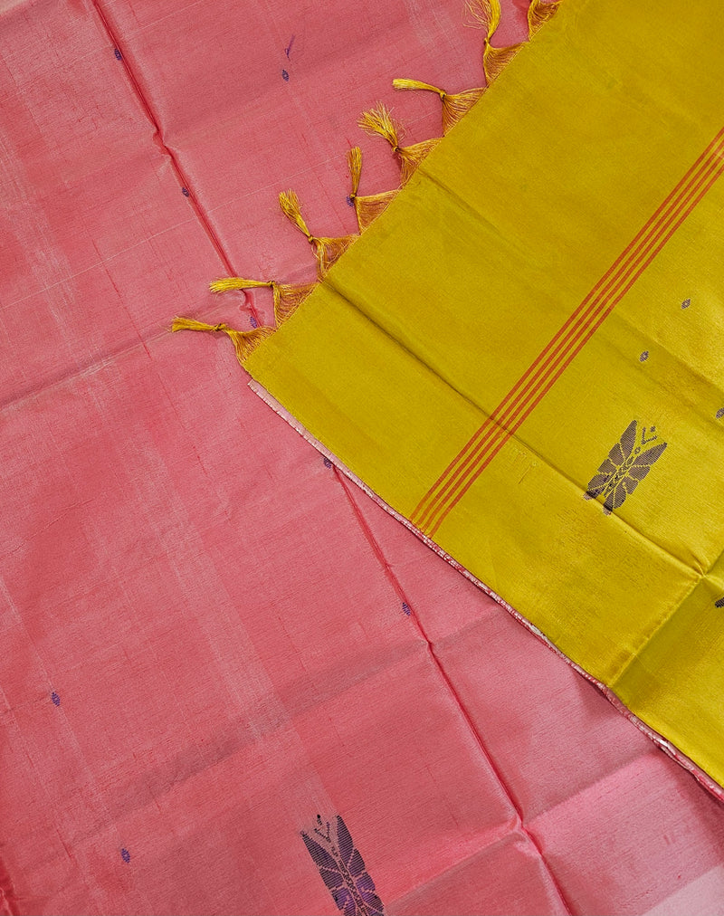 Chinnalampattu Saree - Pink with Yellow