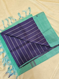 Chinnalampattu Saree - Dark Blue with Sky Blue