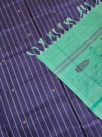 Chinnalampattu Saree - Dark Blue with Sky Blue