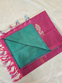 Chinnalampattu Saree - Green with Pink