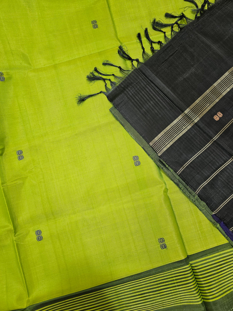 Chinnalampattu Saree - Green with Black