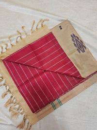Chinnalampattu Saree - Red with Cream