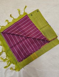 Chinnalampattu Saree - Magenta Pink with Green