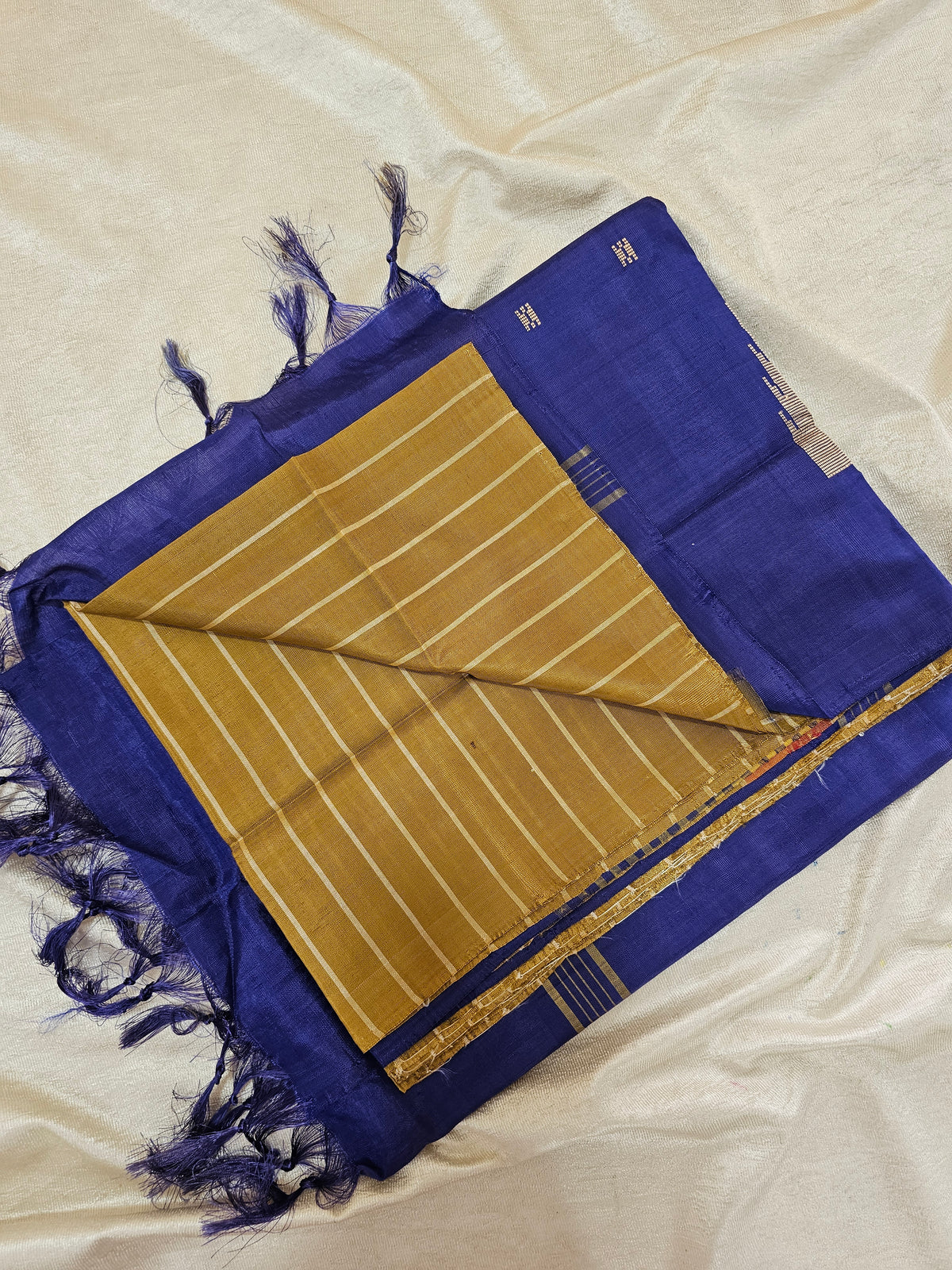 Chinnalampattu Saree - Brown with Blue
