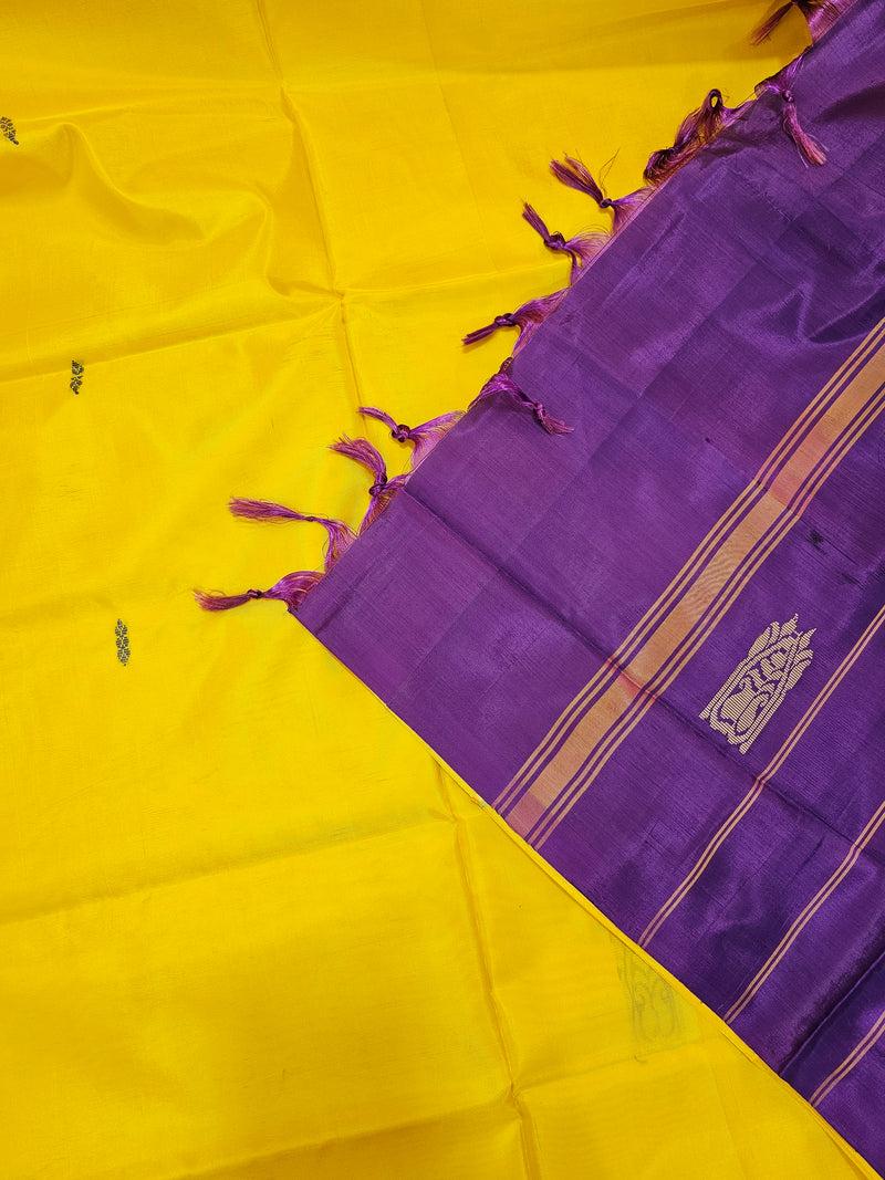 Chinnalampattu Saree - Yellow with Purple