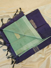 Chinnalampattu Saree - Sea Green with Blue