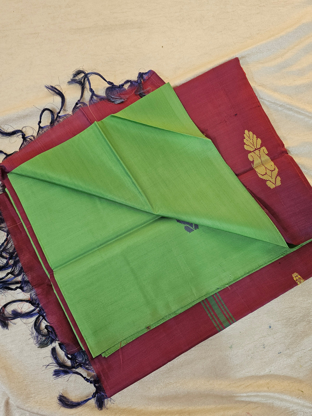 Chinnalampattu Saree - Green with Maroon