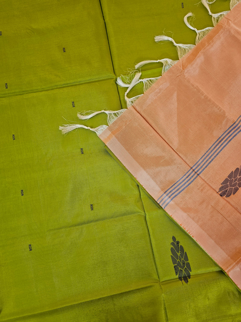 Chinnalampattu Saree - Green with Peach